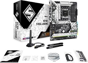 Placa mãe AsRock - X670E Steel Legend - AMD AM5, DDR5, PCIe 5.0, USB 3.2 Gen2, Dragon 2.5G LAN, Wi-Fi 6E