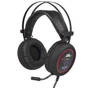 Headset Gamer Knup, Vermelho/Preto