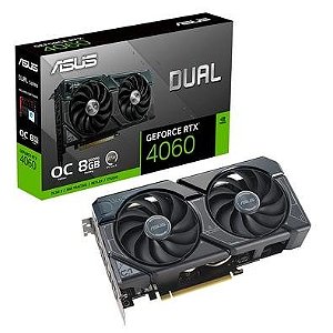 Placa de Vídeo RTX 4060 OC Edition Dual ASUS NVIDIA GeForce, 8GB GDDR6, DLSS, Ray Tracing