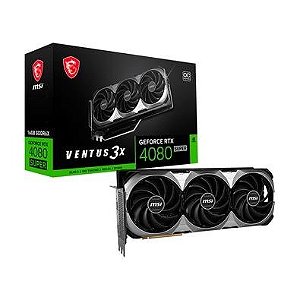 Placa de Vídeo RTX 4080 Super MSI 16G Ventus 3X OC NVIDIA GeForce, 16GB GDDR6X, DLSS, Ray Tracing