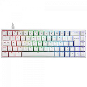 Teclado Gamer Mecânico Akko 3068S White, RGB, Switch Akko Blue, ABNT2