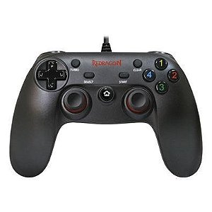 Controle, Redragon, Saturn, Pc/ps3, Preto Fosco/vermelho