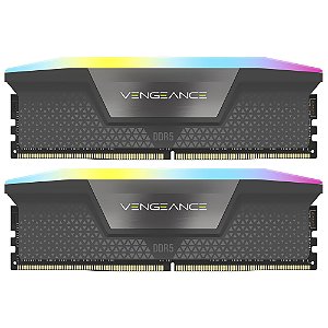 Memória RAM Corsair Vengeance RGB DDR5 64GB (2x32GB) 6000MHz - Preto / Cinza