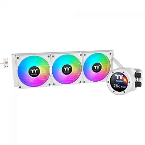 Water Cooler 360 Branco Thermaltake TH360 V2 Ultra EX ARGB Fans Magnéticas, Display LCD, Intel/AMD - CL-W426-PL12SW-A