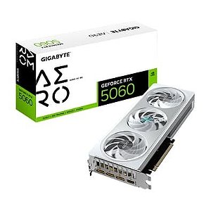 Placa de Vídeo Gigabyte RTX 5060 AERO OC 8G NVIDIA GeForce, 8GB GDDR7, 128bits, DLSS, Triple Fan, Ray Tracing