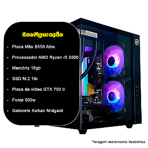 PC Gamer - Midgard - Ryzen 5, 16Gb RAM, m.2 1tb, GTX 750ti 8gb
