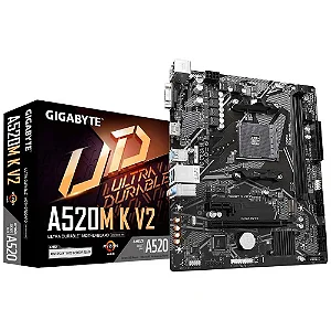 Placa-Mãe Gigabyte A520m K V2, Socket Amd Am4, M-Atx, Ddr4, Chipset Amd A520 - A520m-K-V2