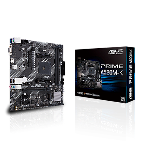 Placa-Mãe ASUS Prime A520M-K, AMD AM4, mATX, DDR4, Preto - 90MB1500-M0EAY0
