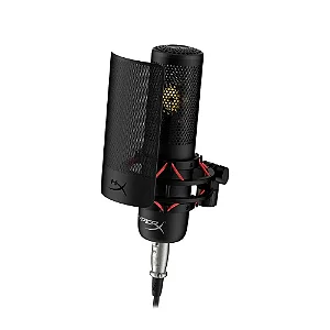 Microfone Condensador HyperX ProCast, Cardioide, Antivibração, Antichoque, XLR Profissional, Preto