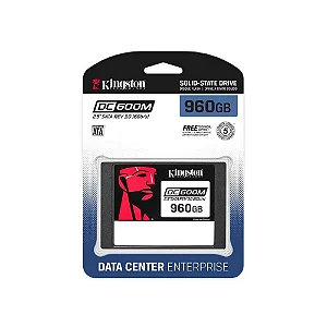 SSD Kingston DC600M Mixed-Use, 960 GB, SATA III, 2.5", Leitura: 560 MB/s, Gravação: 530 MB/s, para Servidor, Preto - SEDC600M/960G