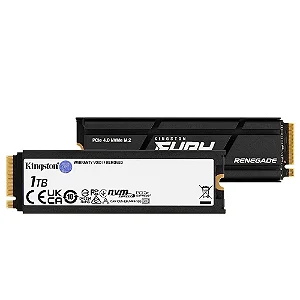 SSD Kingston Fury Renegade, 1TB, M.2 2280, PCIe 4.0 x4, NVMe, Leitura: 7300 MB/s, Gravação: 6000MB/s, com Dissipador, Compatível com PS5 - SFYRSK/1000G