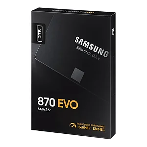 SSD Samsung 870 EVO, 2TB, SATA 2.5', Leitura 560MB/s - MZ-77E2T0B/AM.