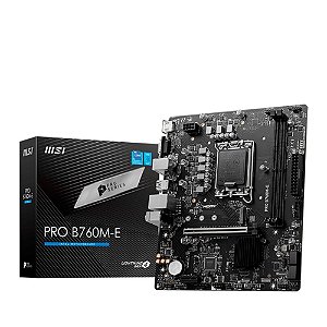 Placa-Mãe MSI Pro B760M-E, Intel LGA 1700, M-ATX, DDR4, Preto - PRO B760M-E DDR4