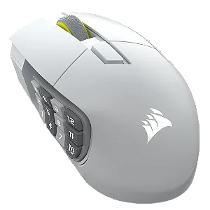 Mouse Gamer Corsair Scimitar Elite SE MMO Wireless - Branco / Amarelo - CH-9314011-WW