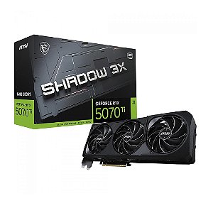 Placa De Vídeo Rtx5070 Ti Msi Nvidia Geforce Shadow 3x Oc Edition Preta 16gb Gdrr7 256 Bits - 912-V531-465