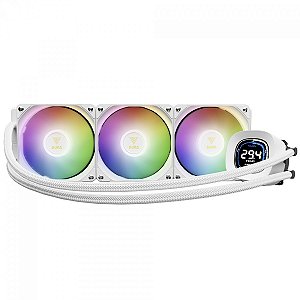 Water Cooler Gamdias Aura GL 360 Digital WH, 360mm, ARGB, Intel/AMD, Branco - AURA-GL360-DIGITAL-WH
