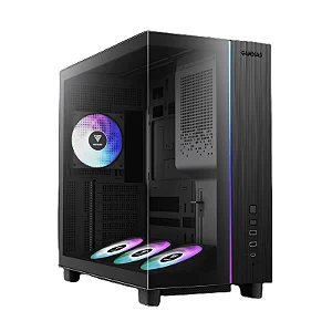 GABINETE GAMER GAMDIAS ATLAS M4 MID TOWER, COM 4 FANS ARGB, ATX, LATERAL EM VIDRO TEMPERADO, PRETO - ATLAS M4