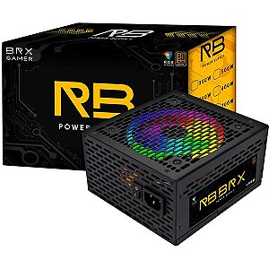Fonte BRX Rainbow RGB, 650W, 80 Plus Bronze, PFC Ativo, RB650W