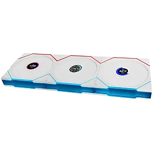 Kit 3 Fan Gamer Uni Fan Tl Wireless Lcd 120 Reverse Blade Branco Rgb - 12RTLLCD1W3W