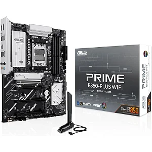 Placa Mãe ASUS PRIME B850 PLUS, Wifi 6E e Bluetooth, AMD AM5, ATX, 4 Slots DDR5, 3 Slots M.2, PCIe 5.0