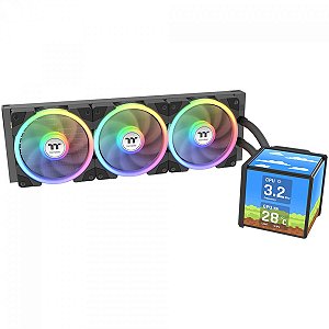 Water Cooler Thermaltake MineCube 360 Ultra ARGB, 360mm, 4 Telas LCD, Intel-AMD, Preto, CL-W481-PL12SW-A