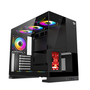 Gabinete Gamer Redragon Eternal Pro Preto Sem Fans com Tela LCD - CA-613B