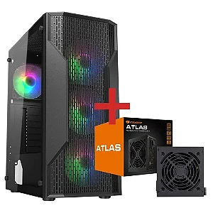 Gabinete Gamer Cougar MX110 RGB, Mid-Tower, Janela Lateral, 4 Fans RGB, Preto + Fonte Atlas 650W Bronze - 392BD20.0002