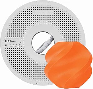 Filamento Bambu Lab para Impressora 3D PLA Basico - Laranja - Com carretel reutilizável - 1,75mm - 1kg