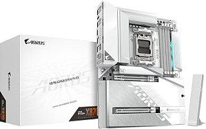 Placa-Mãe Gigabyte X870 AORUS Stealth ICE AMD AM5, ATX, DDR5, 4X M.2, PCIe 5.0 - X870-AORUS-STEALTH-ICE