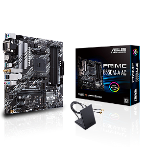 Placa Mãe Asus Prime B550M-A AC, Chipset B550, AMD AM4, mATX, DDR4 - 90MB15K0-M0EAY0