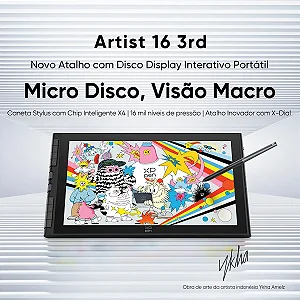 Mesa Digitalizadora com Tela XP-PEN Artist 16 (3ª Geração) Full HD 15,4" – Caneta X4 Smart Chip - CD161FH