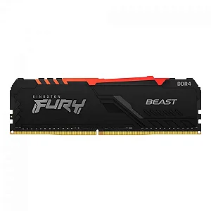 Memória RAM Kingston Fury Beast, RGB, 32 GB, 2666MHz, DDR4, CL16, Preto - KF426C16BBAK4