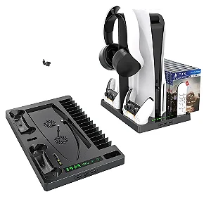 Suporte Multifunção Cooler Carregador 3 Usb Playstation 5 Digital Ultra Base - Z65EYEXUS