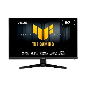 Monitor Gamer ASUS TUF 27", Full HD, 240Hz, 0.3ms, Fast IPS, VRR, G-Sync Comp, FreeSync Premium, HDR10, Som Integrado, Preto - VG279QM5A