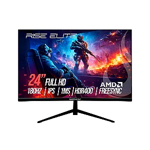 Monitor Gamer Rise Mode Prime 24", FHD, 180Hz, 1ms, IPS, FreeSync, HDR 400, HDMI e VGA, sRGB 110%, Preto - RM-MOG-24F180FH-B