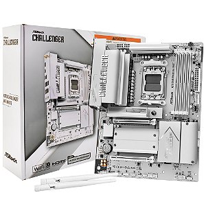 Placa Mãe ASRock X870 Challenger Wi-Fi White Socket AM5 / DDR5 - X870-Challenger-WiFi-White