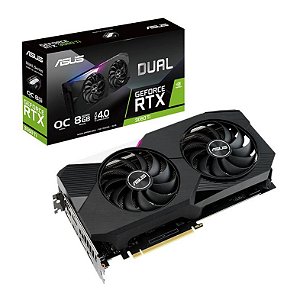 Placa de Video Asus GeForce RTX 3060 Ti Dual V2 OC, LHR, 8GB, GDDR6, 256-bit - DUAL-RTX3060TI-O8G-V2-NAC **** PRODUTO SEM CAIXA ****