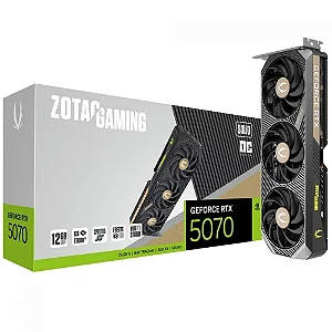 Placa De Vídeo Zotac Gaming Nvidia Geforce RTX 5070 Solid Oc, 12gb, Gddr7, Dlss, Ray Tracing - Zt-b50700j-10p