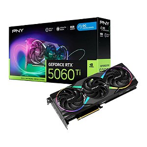 Placa de Video PNY GeForce RTX 5060 Ti Epic-X Triple Fan OC, 8GB, GDDR7, 128-bit - VCG5060T8TFXXPB1-O