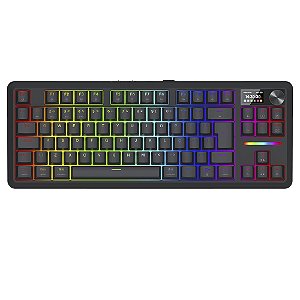 Teclado Gamer Redragon Wildlash LCD Pro RGB Preto TKL ABNT2 Switch Redragon - K746RGB-PRO