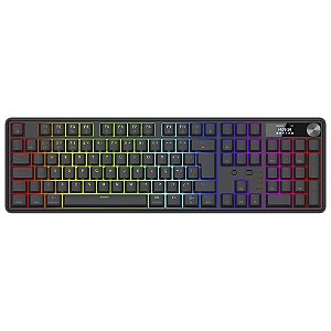 Teclado Gamer Sem Fio Redragon Wyvern LCD Pro RGB Preto Full Size ABNT2 Switch Redragon Mint Mambo Tri-Mode com Tela LCD Customizável - K761RGB-PRO