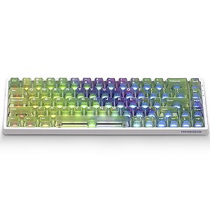 Teclado Magnético Gamer Akko Monsgeek Fun68 HE 8K Aurora Branco e Verde ARGB 65% - SJC4SGPC5