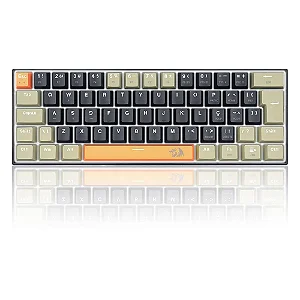 Teclado Gamer Redragon Lakshmi, Switch Brown, Layout 60%, ABNT2, Preto - K606-OG&BK&GY (PT-BROWN)