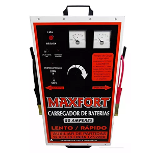 Carregador de Baterias 50a  12v com Auxiliar de Partida MAXFORT MX2