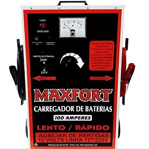Carregador de Baterias 100a com Auxiliar de Partida 12v MAXFORT MX4