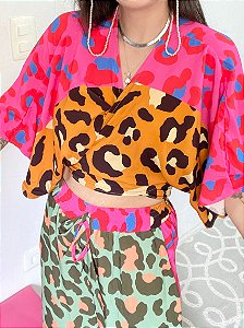 BLUSA AMARRAÇÕES ONÇA REMIX