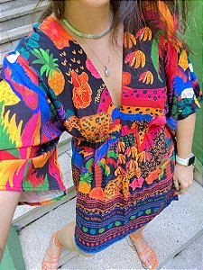 VESTIDO FLORESTA MIX ESCURO (ÚLTIMA PEÇA)