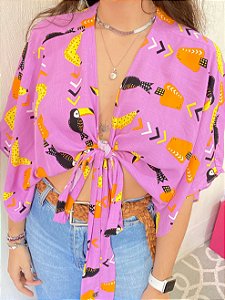 BLUSA AMARRAÇÕES LILÁS TUCANO