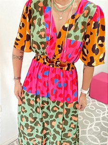 VESTIDO PREMIUM ONÇA REMIX
