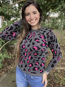 BLUSA DE TRICÔ ONÇA NEON